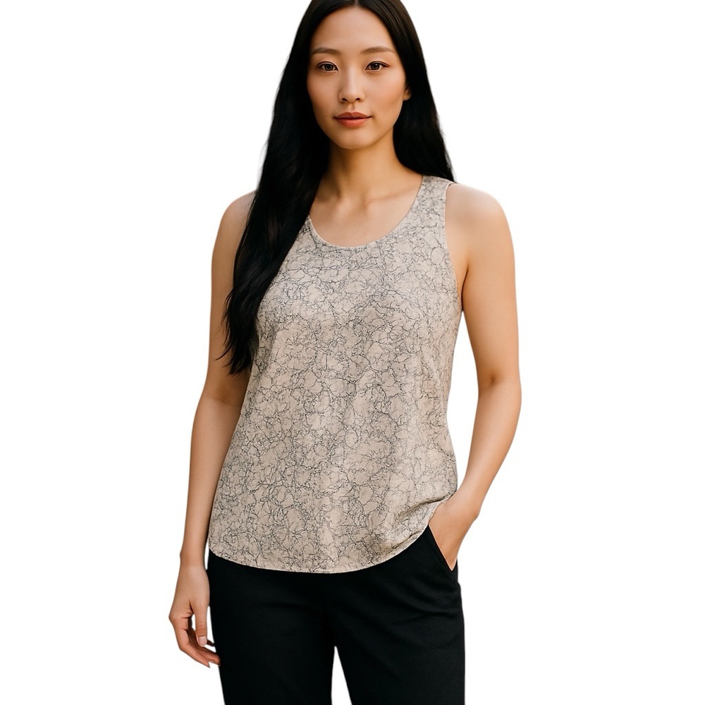 RAG & BONE SLEEVELESS TANK SILK HI LOW WHITE BEIGE Office Chic TOP S